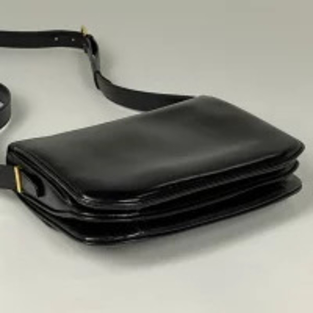 Celine Leather Bag Black Shoulder Blazon Black